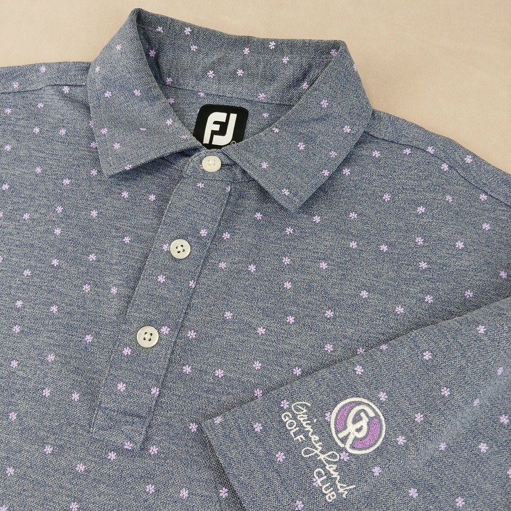 Footjoy‎ Large Mens Polo Shirt Golf Gainey Ranch Knit All Over Print 24x30